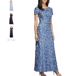 Alex Evenings Blue Mother of the Bride Dress